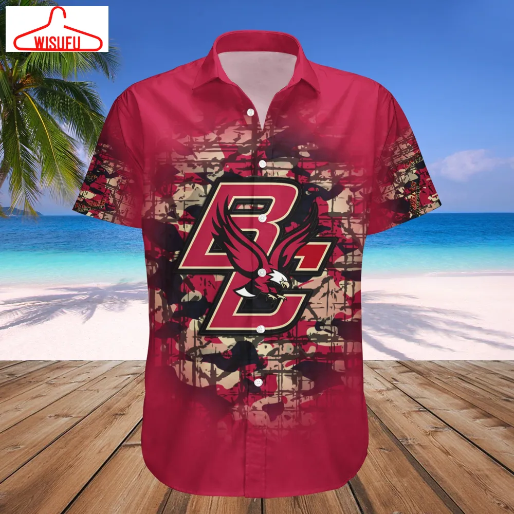 Boston College Eagles Camouflage Vintage Hawaiian Shirt, New Fashion Gifts