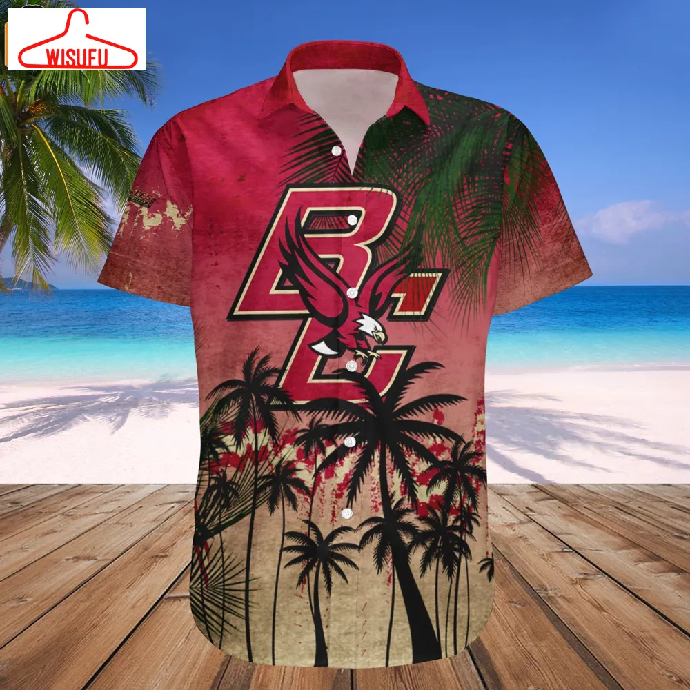 Boston College Eagles Coconut Tree Tropical Grunge Hawaiian Shirt, New Fashion Gifts