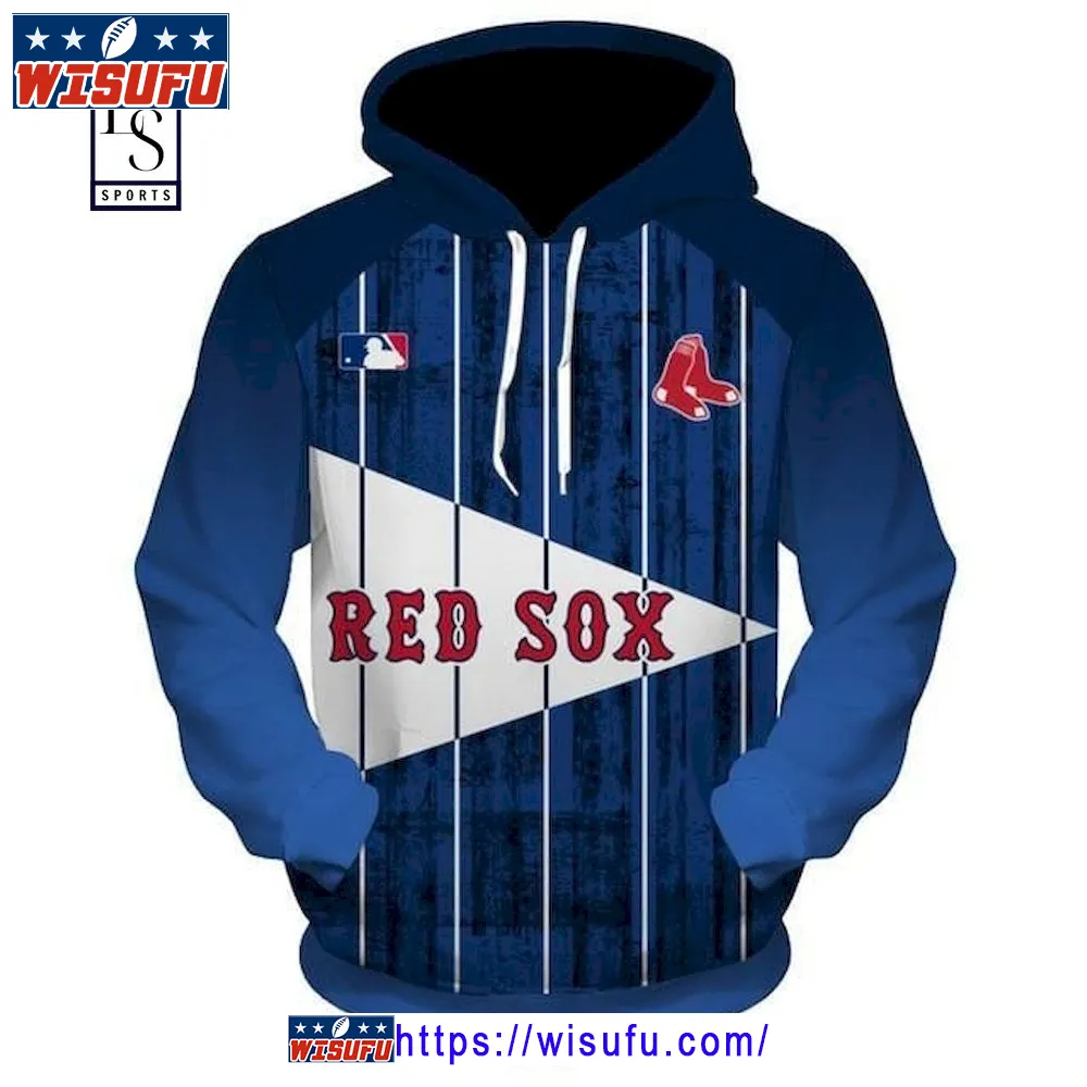 Boston Red Sox Blue 3d Hoodie