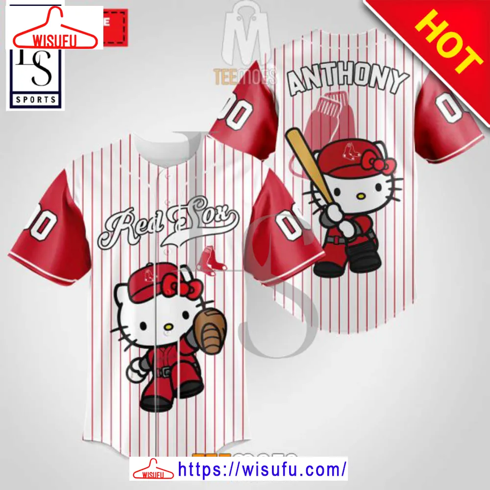 Boston Red Sox Hello Kitty Personalized Baseball Jersey, New Fashion Gifts