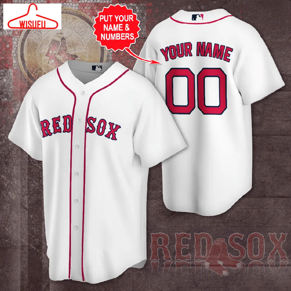 Boston Red Sox M-lb Personalized White Baseball Jersey #1, New Fashion Gifts