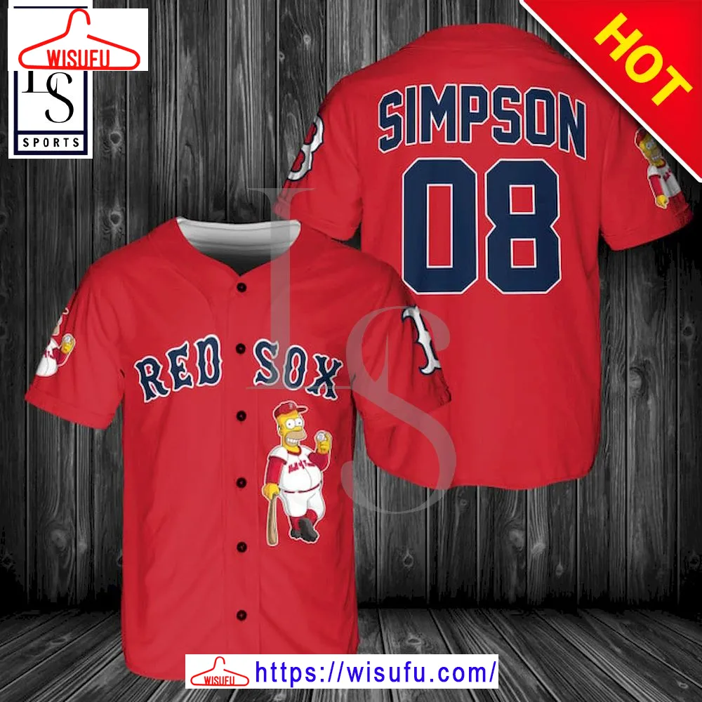 Boston Red Sox Simpson Baseball Jersey, New Fashion Gifts