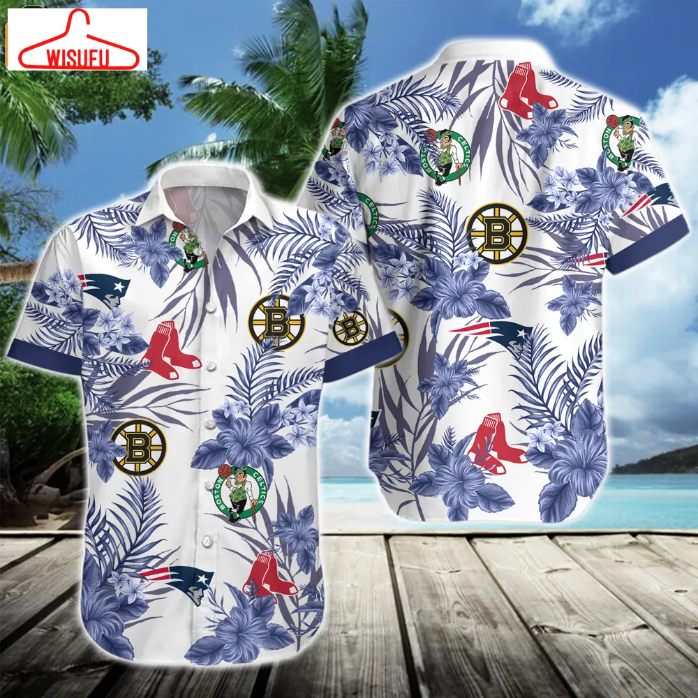 Boston Sports Team Blue Hawaiian Shirt, New Fashion Gifts
