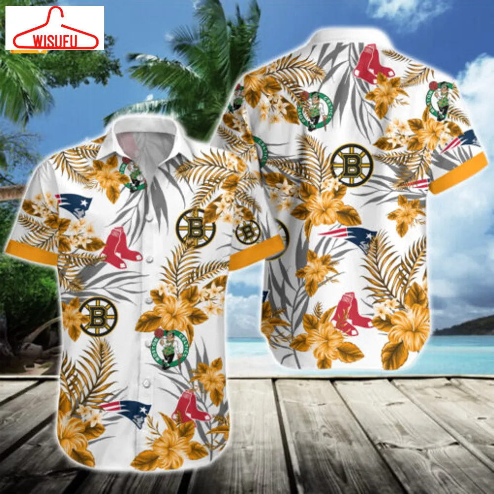 Boston Sports Team Yellow Hawaiian Shirt, New Fashion Gifts