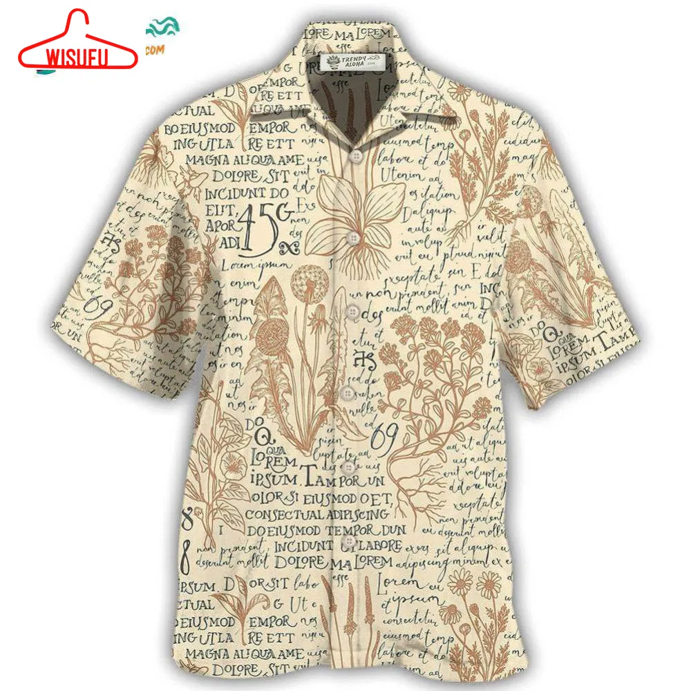 Botany Writing Hawaiian Shirt- Wisufu Aloha