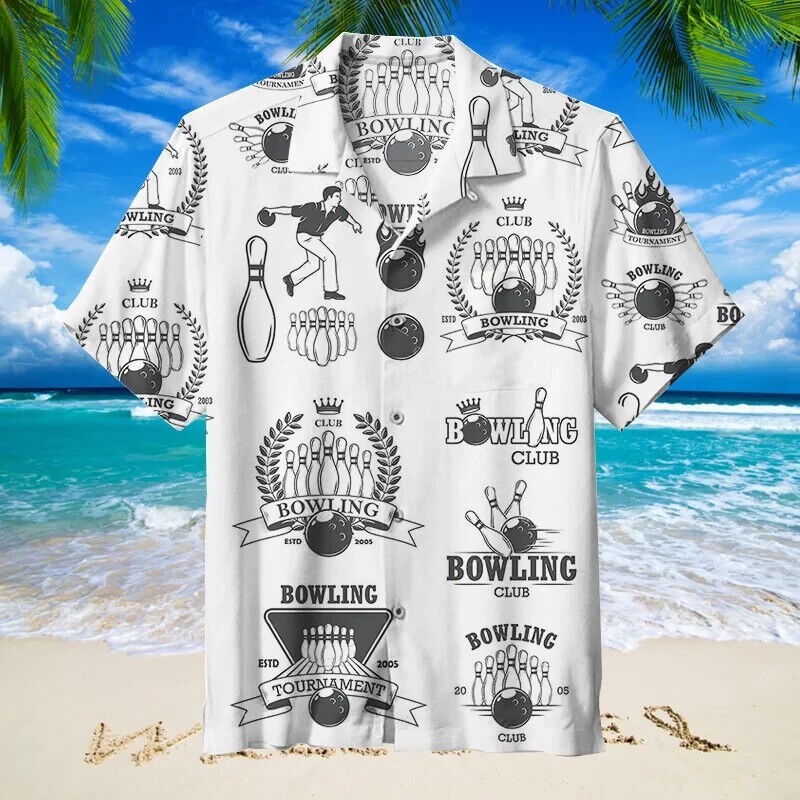 Bowling Hawaiian Shirt For Fans, Bowling Beach Shirt, Gift For Dad S-5XL US Size