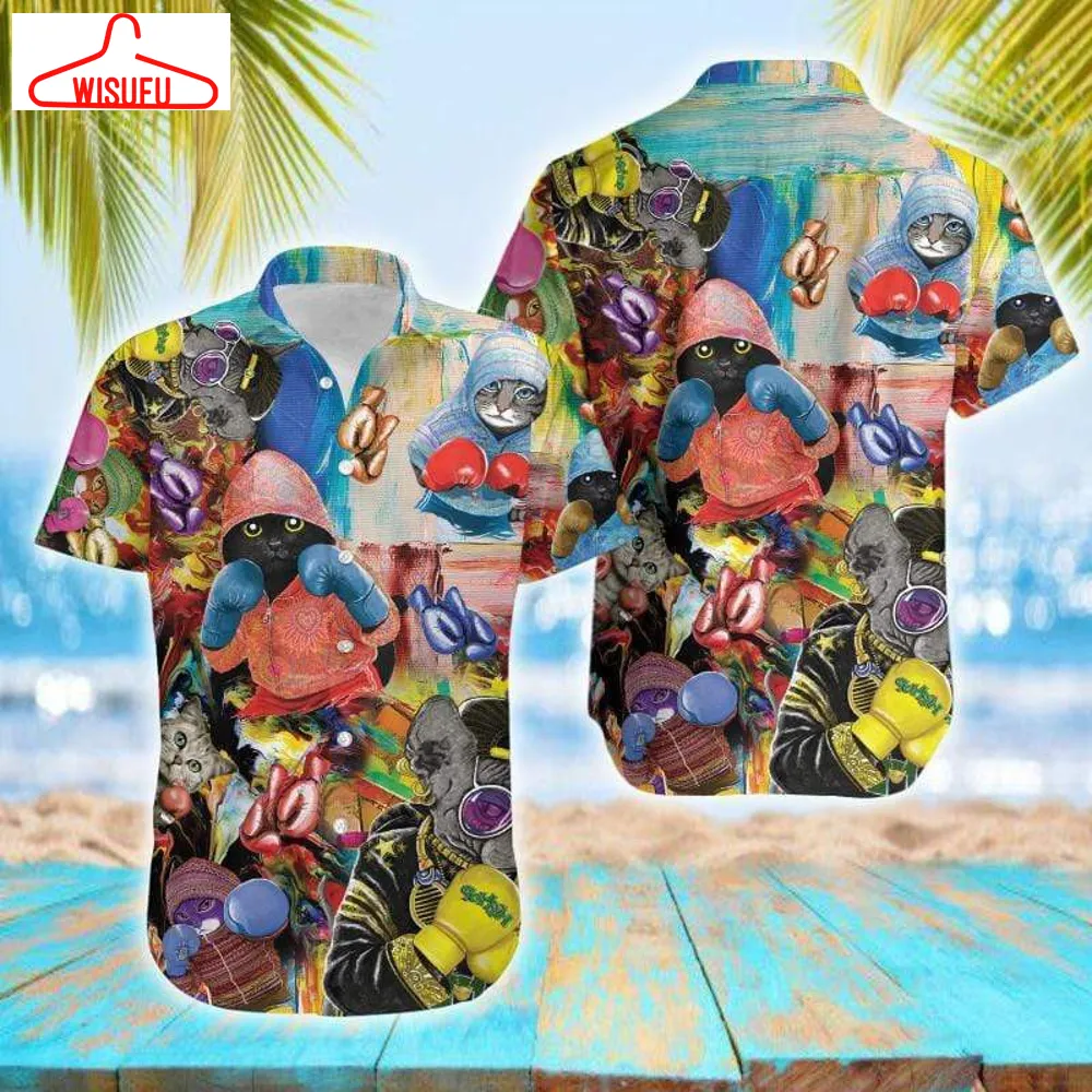 Boxing Cats Cute Hawaiian Shirt