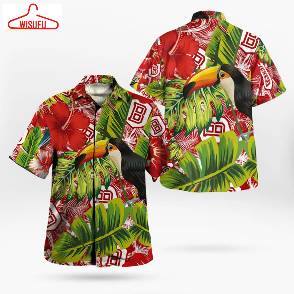 Bradley Braves Parrot Pattern Tropical Garden Hawaii Shirt, New Fashion Gifts