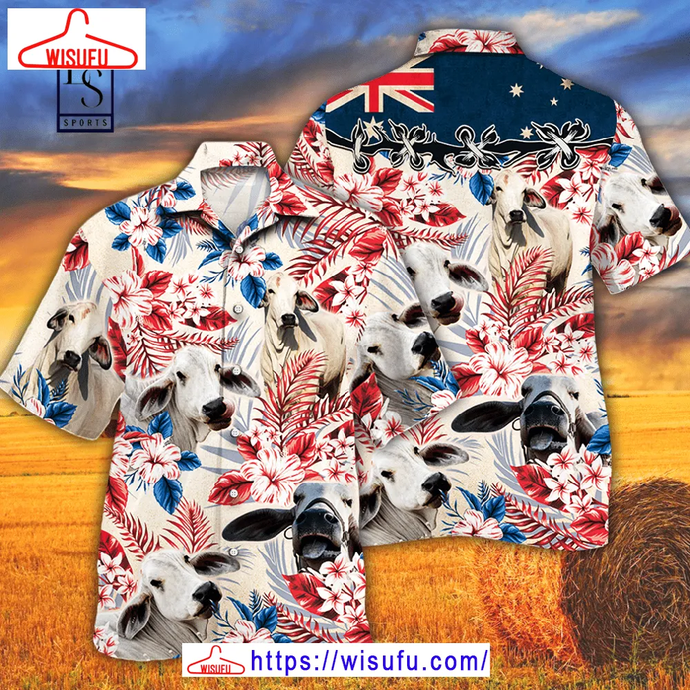 Brahman Cattle Australian Flag Hawaiian Shirt, New Fashion Gifts