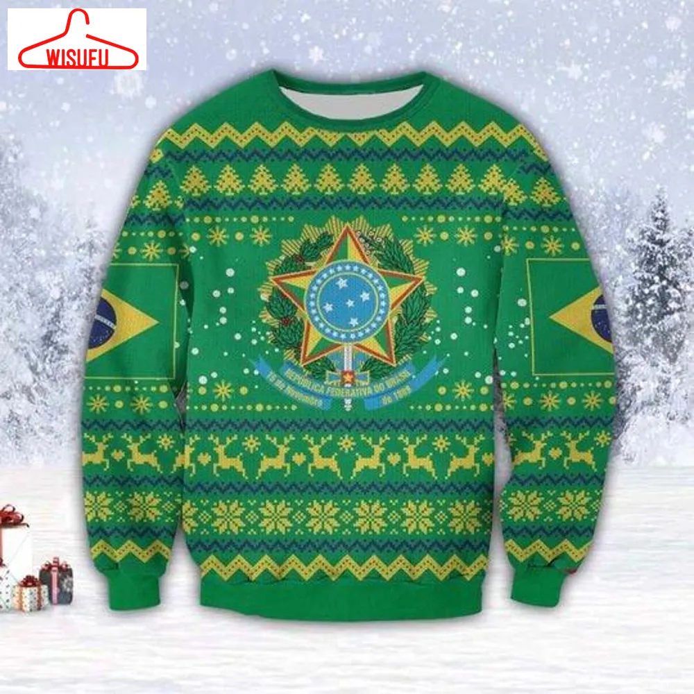 Brazil Ugly Christmas Sweater - For Men & Women - Adult - New Winter Fashion Shirt Gift For Family