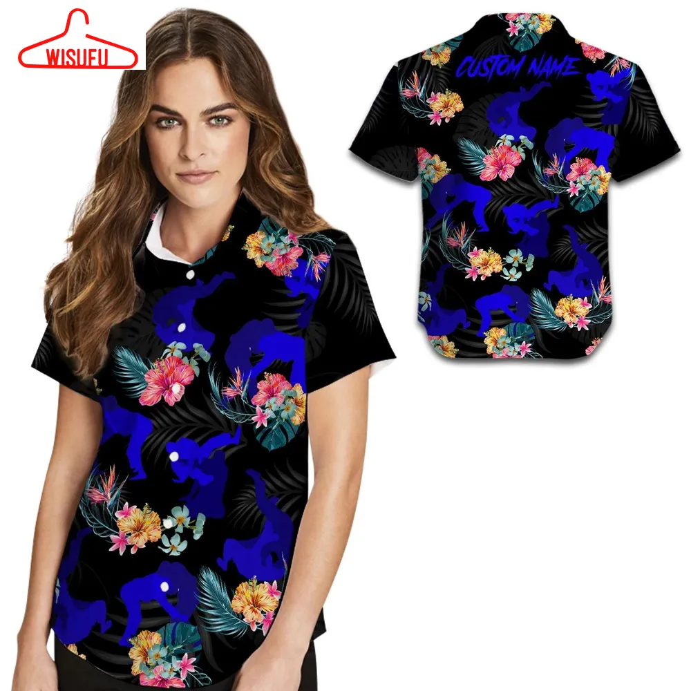 Brazilian Jiu Jitsu Custom Name Women Hawaiian Shirt For Bjj Lovers, New Hawaiian Holiday Outfits, New Fashion Gifts