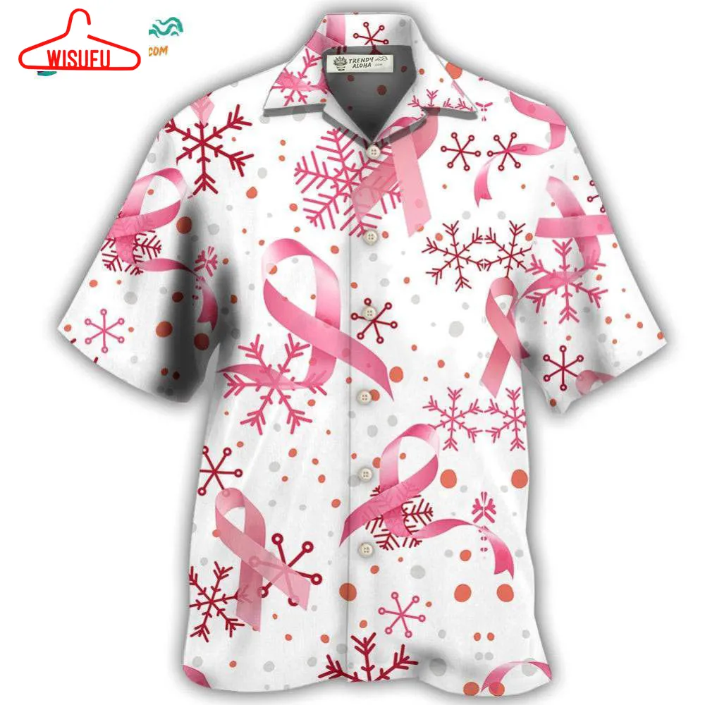 Breast Cancer Pink Ribbon Merry Christmas Hawaiian Shirt- Wisufu Aloha