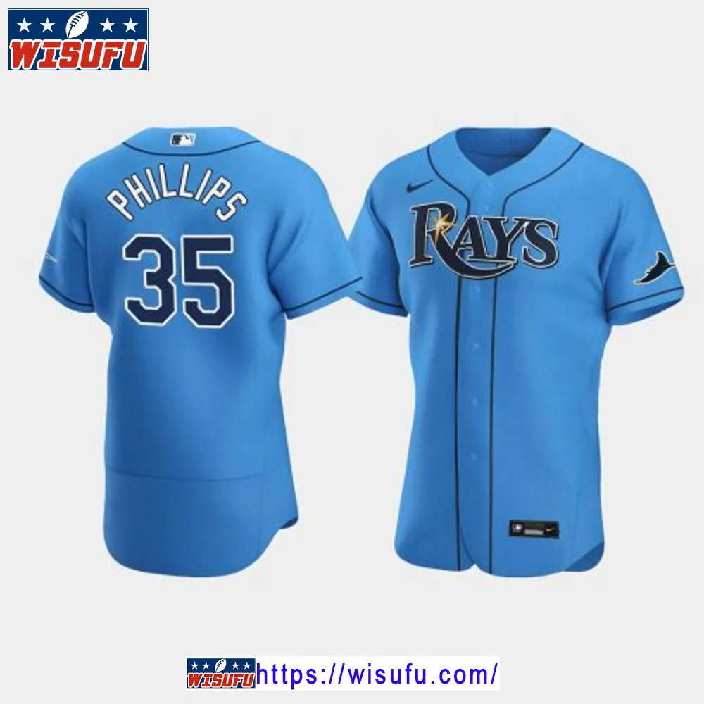 Brett Phillips 35 Tampa Bay Rays Player Light Blue Alternate Jersey Jersey