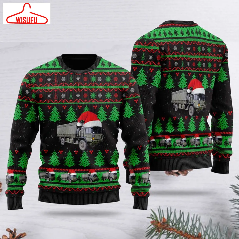 British Army Man Sv Support Vehicle Ugly Christmas Sweater