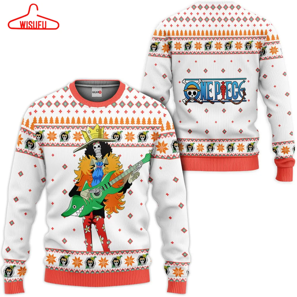 Brook Custom Ugly Christmas Sweater Va1808, Anime Ugly Christmas Sweater Gift For Family