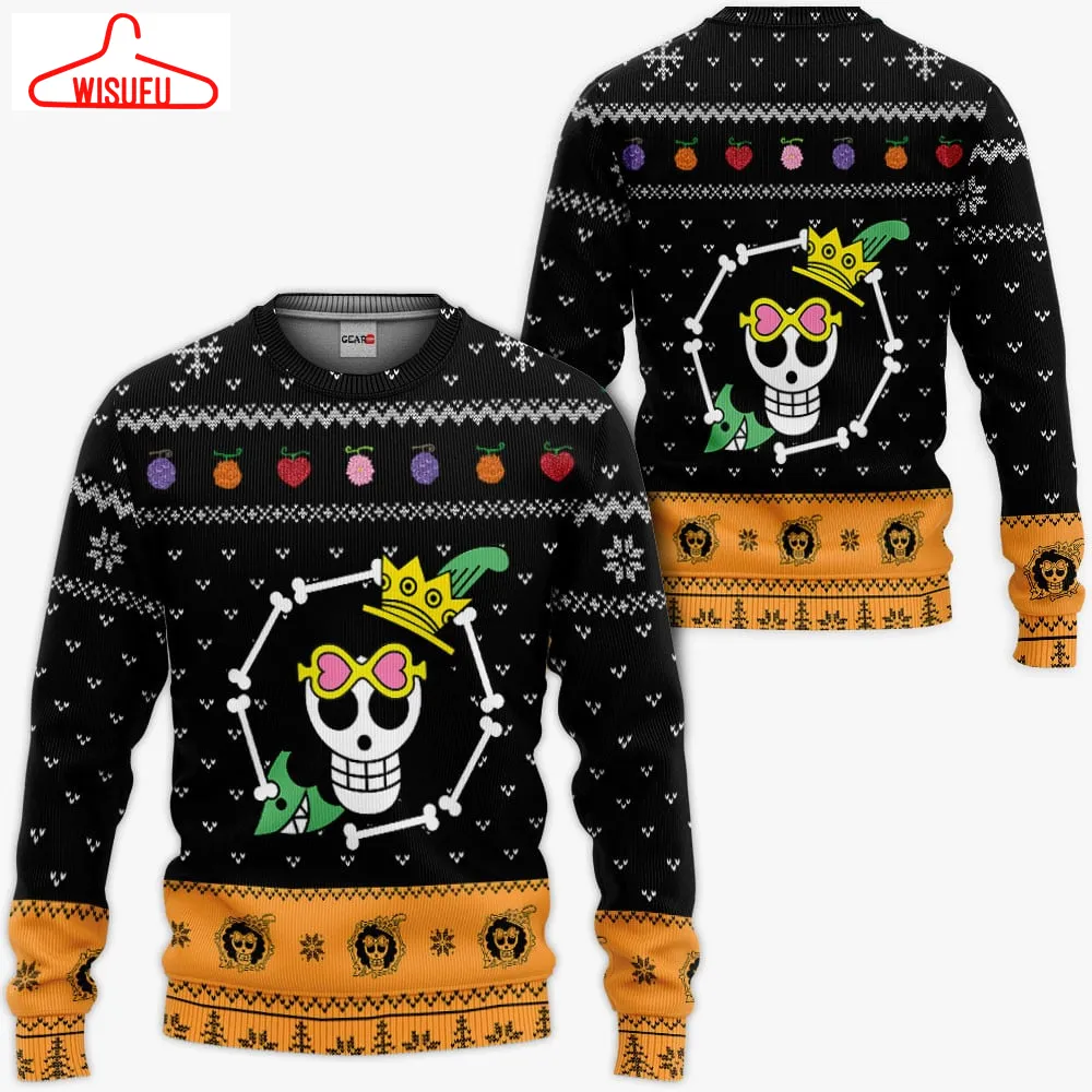 Brook Symbol Ugly Sweater Christmas, Anime Ugly Christmas Sweater Gift For Family