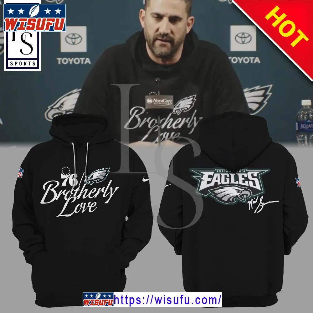 Brotherly Love NF.L Philadelphia Eagles Football Black Hoodie