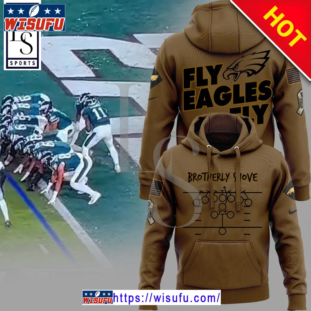 Brotherly Shove NF.L Philadelphia Eagles NF.L Salute To Service Hoodie