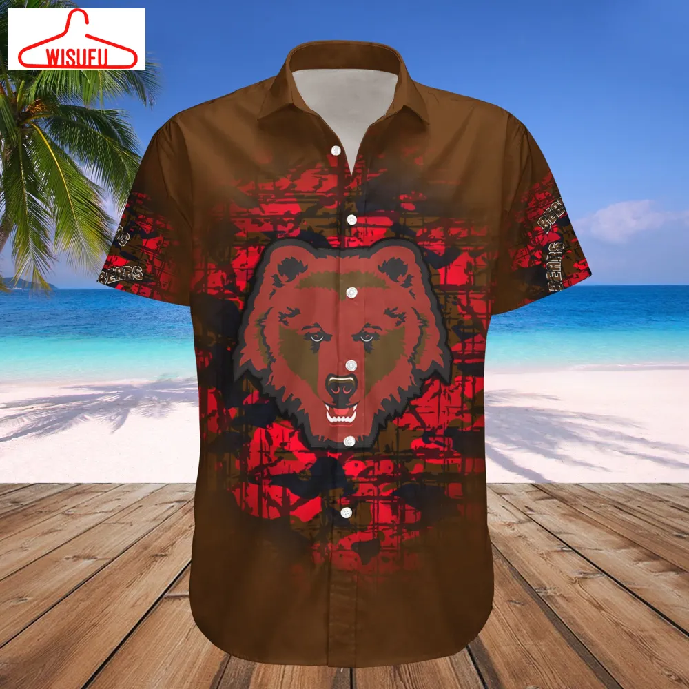 Brown Bears Camouflage Vintage Hawaiian Shirt, New Fashion Gifts