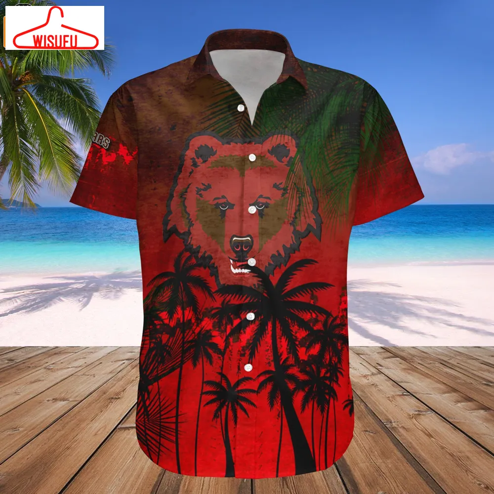 Brown Bears Coconut Tree Tropical Grunge Hawaiian Shirt, New Fashion Gifts