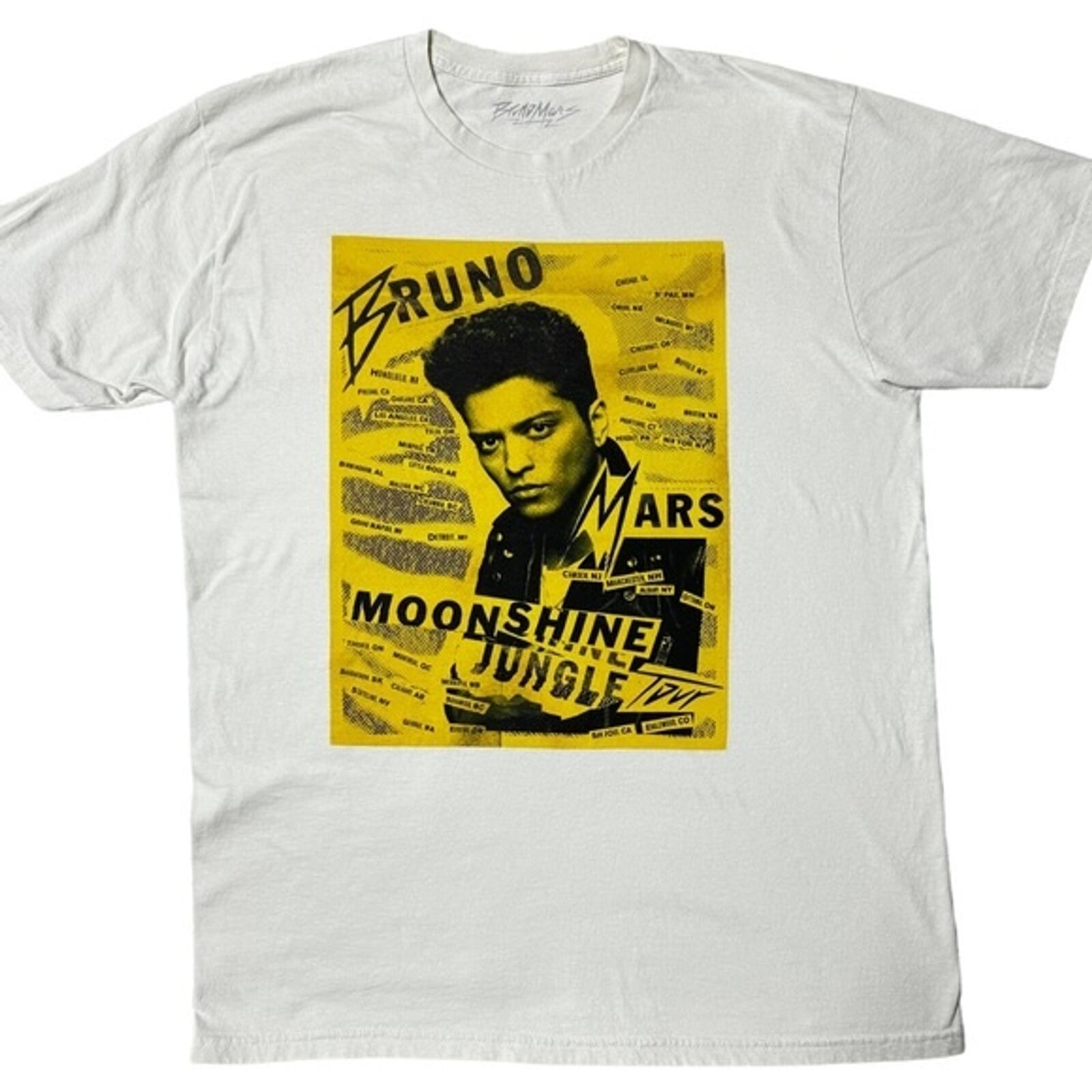 Bruno Mars Official Moonshine Jungle Tour Graphic T-Shirt Beige Unisex