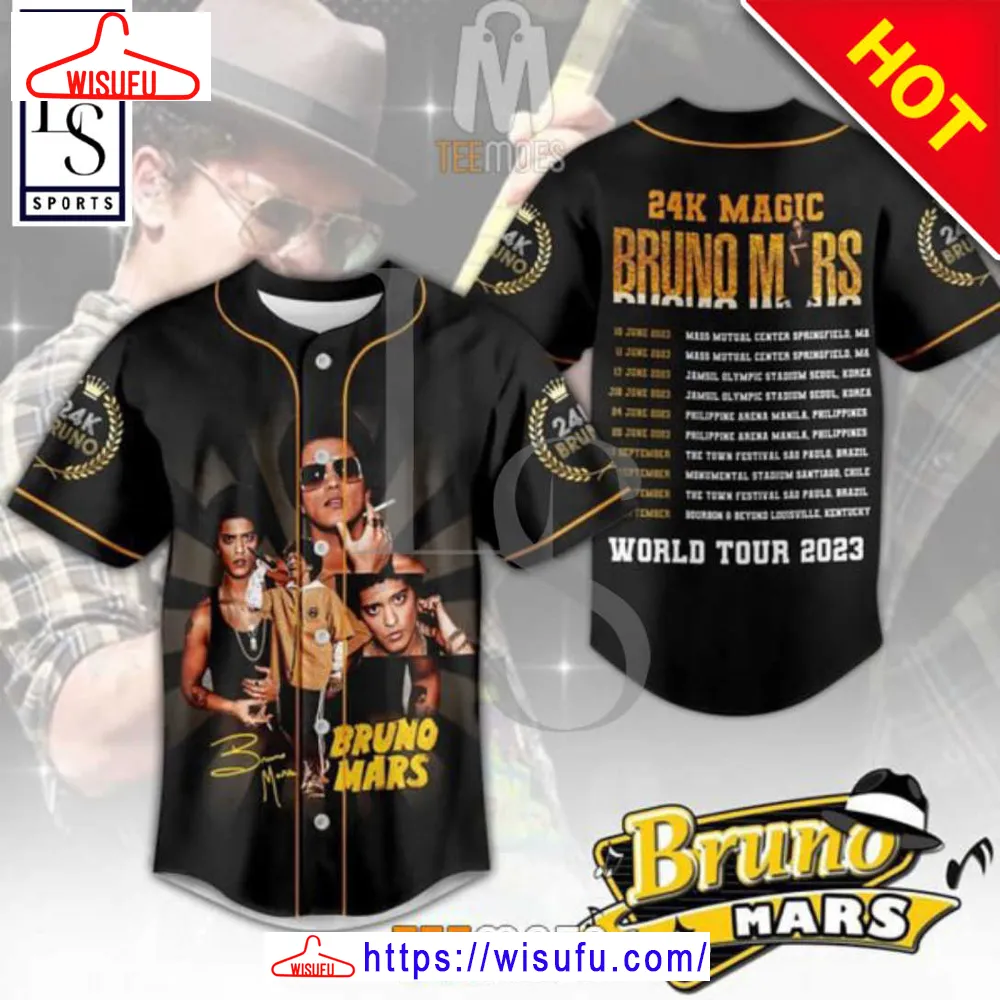 Bruno Mars World Tour 2023 Baseball Jersey, New Fashion Gifts