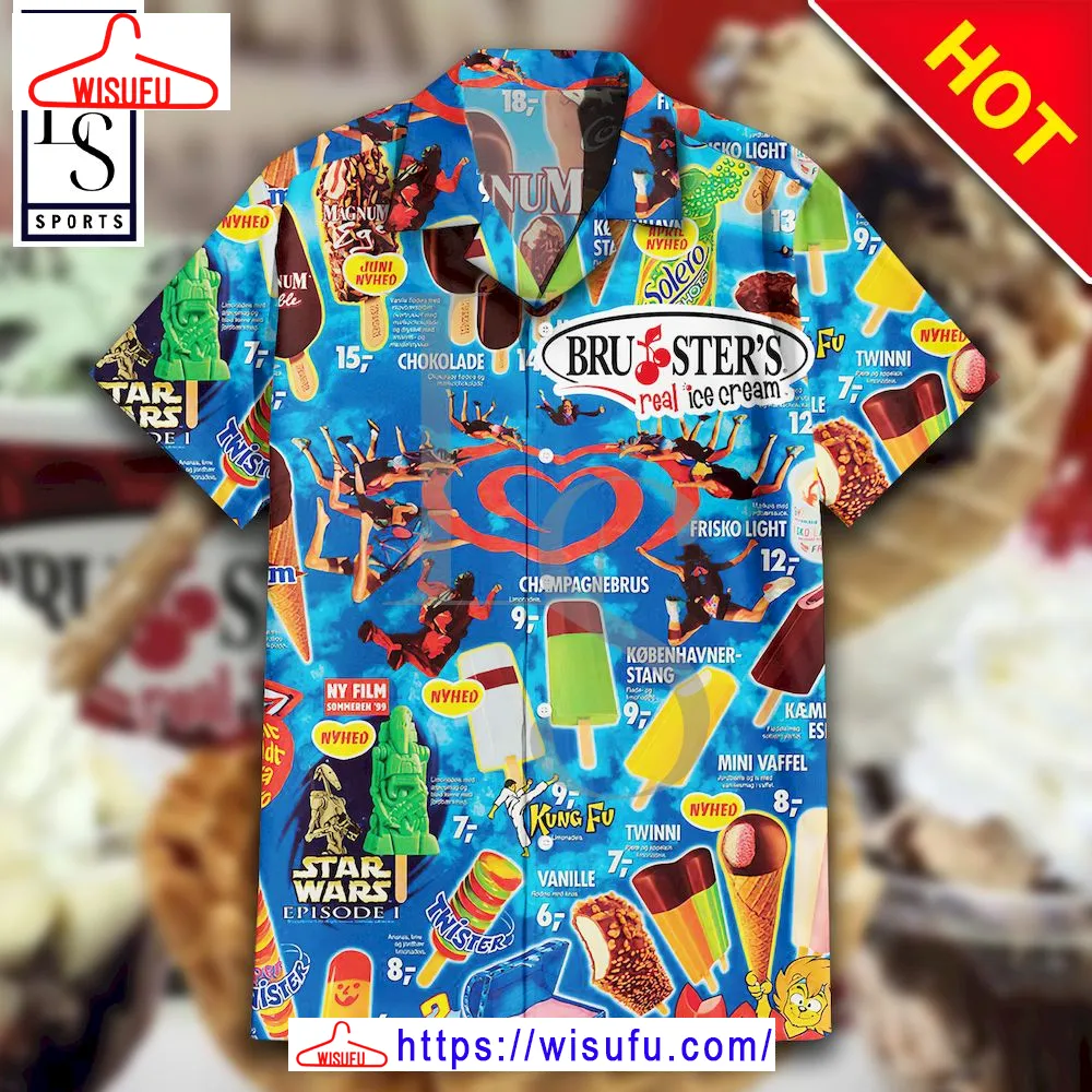 Bruster's Real Ice Cream Ice Cream Hawaiian Shirt, New Fashion Gifts