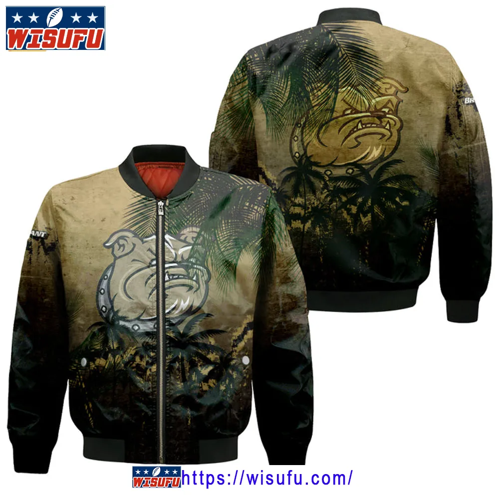 Bryant Bulldogs Coconut Tree Tropical Grunge Bomber Jacket