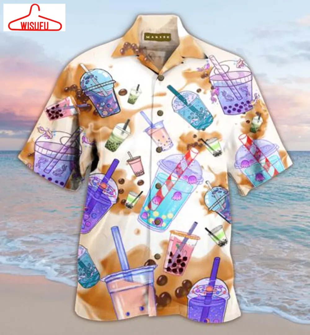 Bubble Tea Hawaiian Shirt - For Men & Women - Adult - Hw3806, New Hawaiian Holiday Outfits, New Fashion Gifts