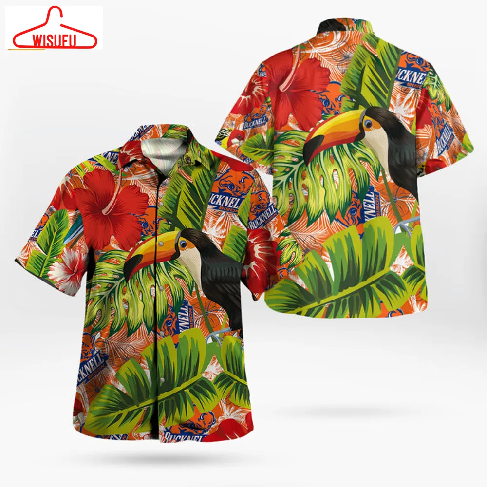 Bucknell Bison Parrot Pattern Tropical Garden Hawaii Shirt, New Fashion Gifts