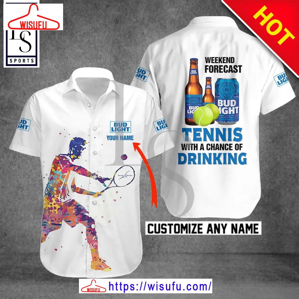 Bud Light Custom Name Tennis Hawaiian Shirt, New Fashion Gifts