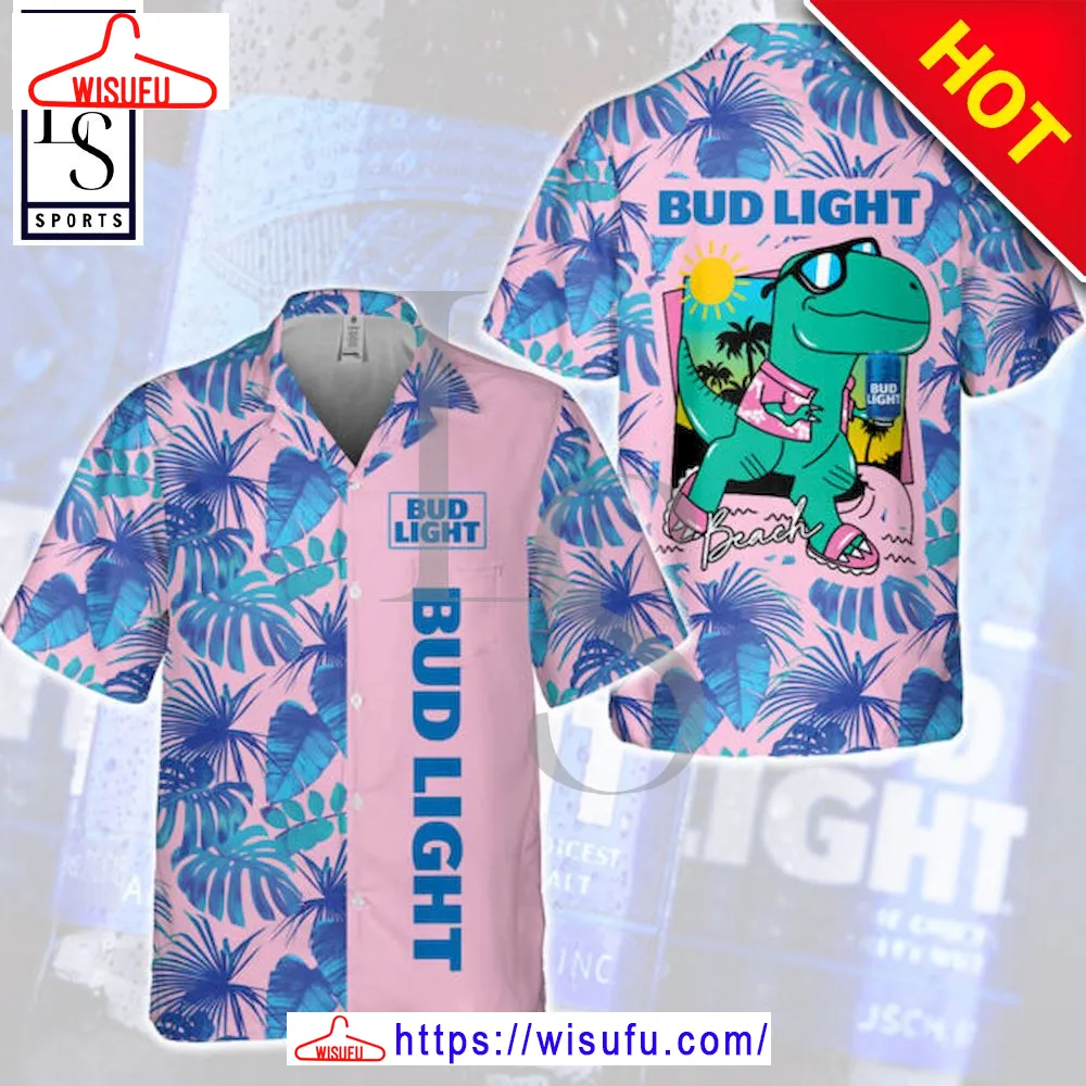 Bud Light Dinosaur Summer Hawaiian Shirt, New Fashion Gifts