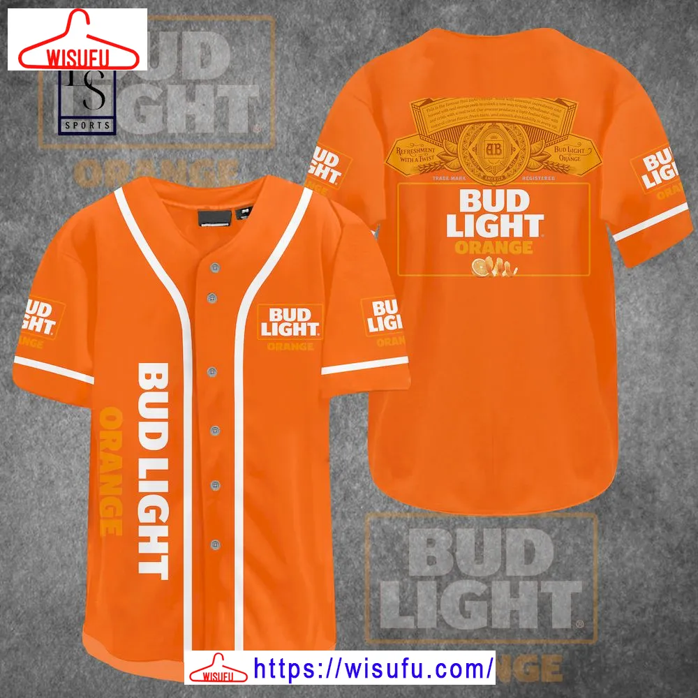 Bud Light Orange Baseball Jersey, New Fashion Gifts