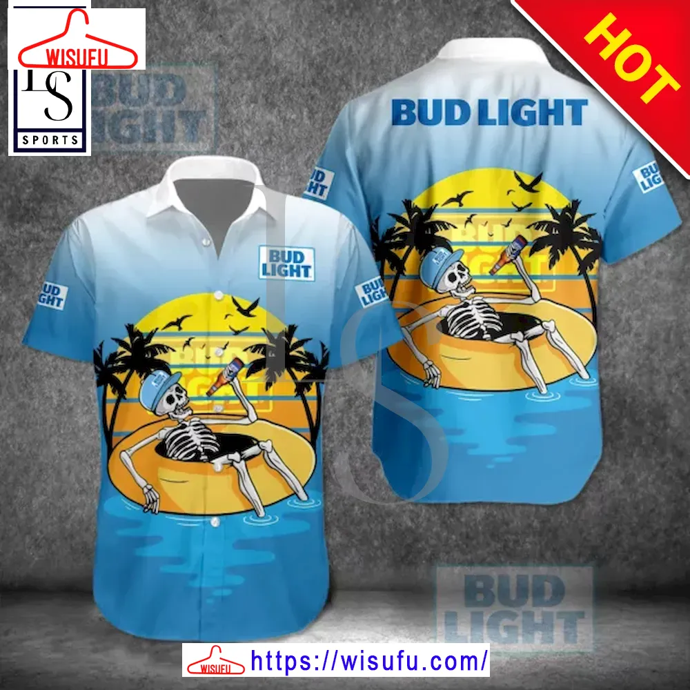 Bud Light Skeleton Hawaiian Shirt, New Fashion Gifts