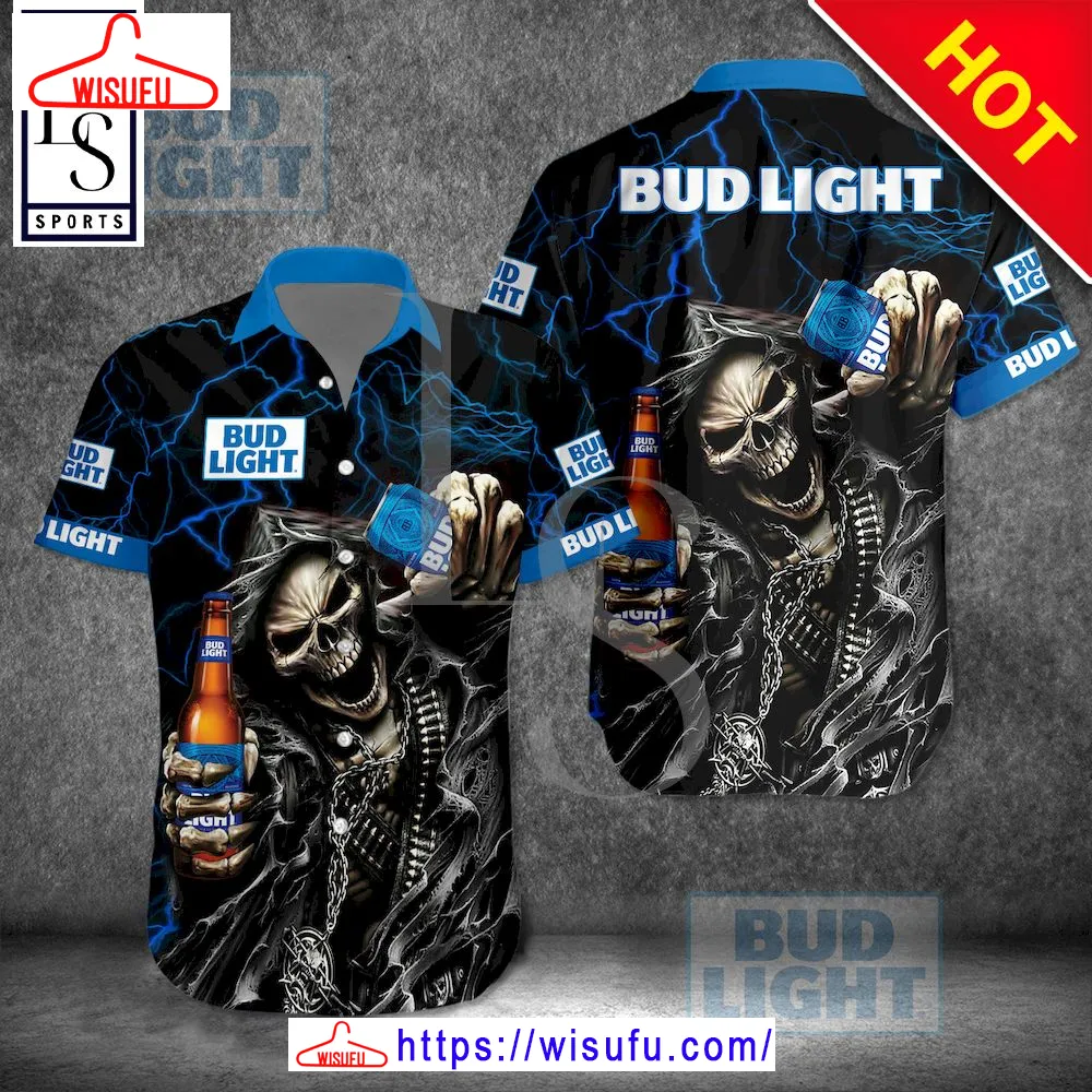 Bud Light Skull Hawaiian Shirt, New Fashion Gifts