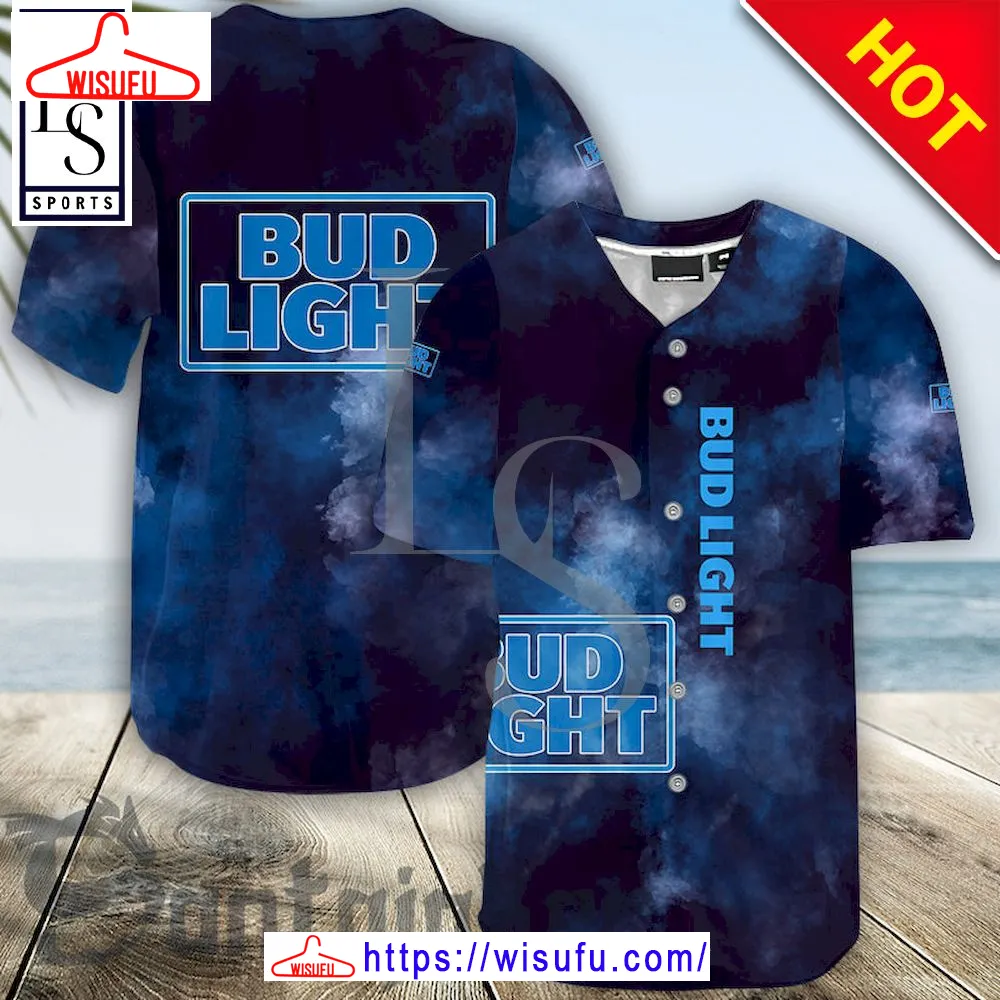 Bud Light Smoke Baseball Jersey, New Fashion Gifts