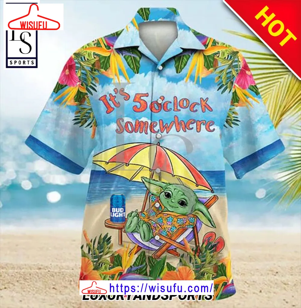 Bud Light Yoda Aloha Hawaiian Shirt, New Fashion Gifts