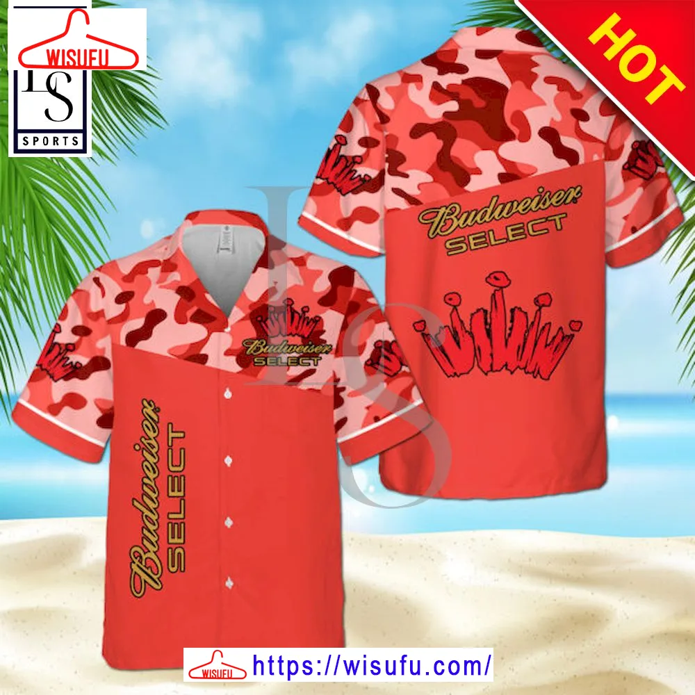 Bud Select Camouflage Hawaiian Shirt, New Fashion Gifts