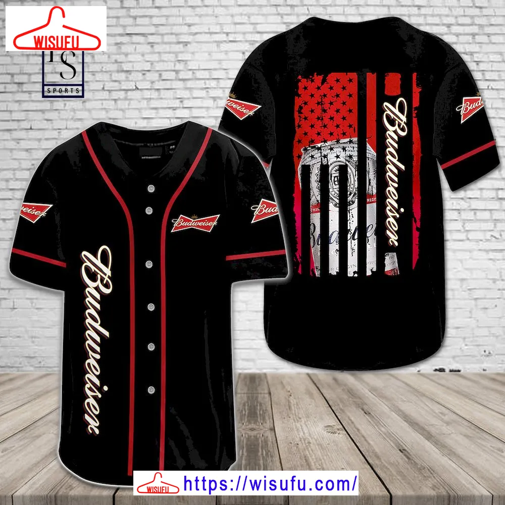 Budweiser Flag Baseball Jersey, New Fashion Gifts