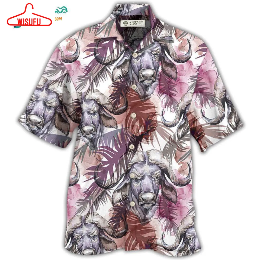 Buffalo Behind Tropical Leaf Hawaiian Shirt- Wisufu Aloha