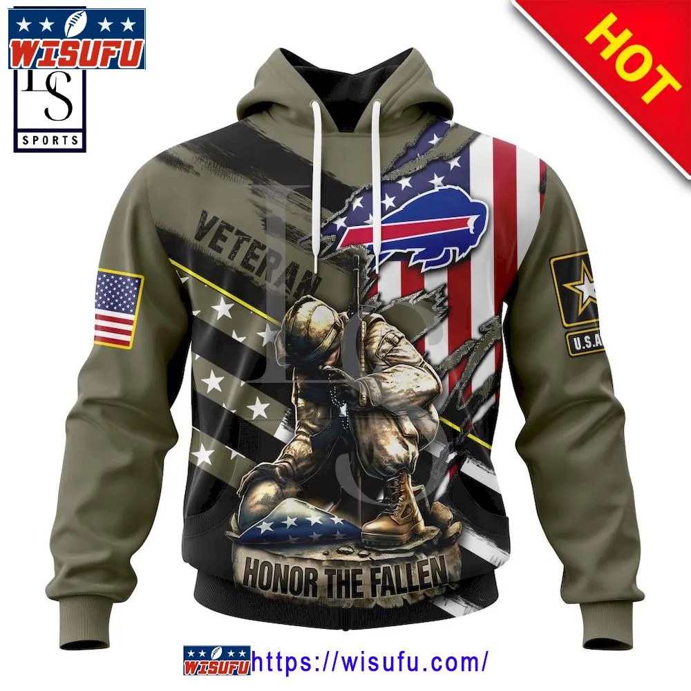 Buffalo Bills Honor Veterans Soldier NF.L Personalized Hoodie