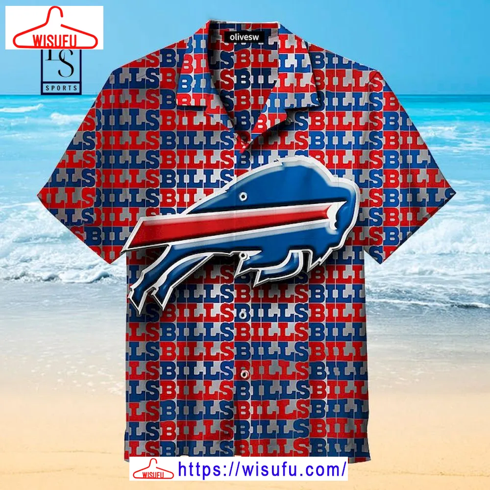 Buffalo Bills Letter Print Hawaiian Shirt, New Fashion Gifts