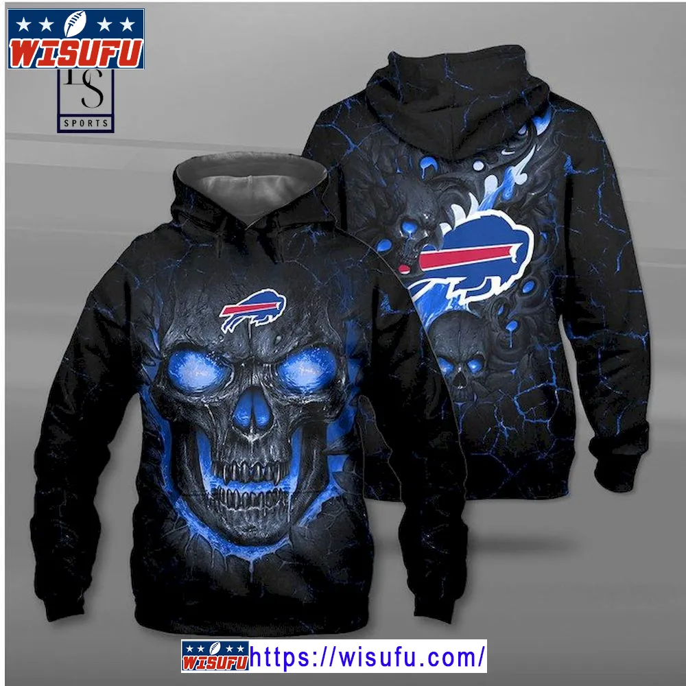 Buffalo Bills Skull Nightmare Hoodie 3d