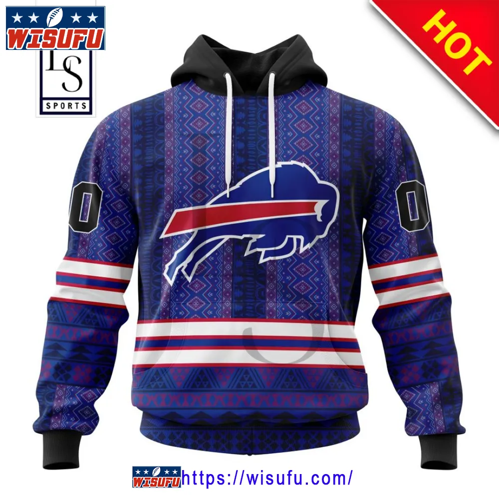 Buffalo Bills Specialized Pattern Native Personalized Hoodie