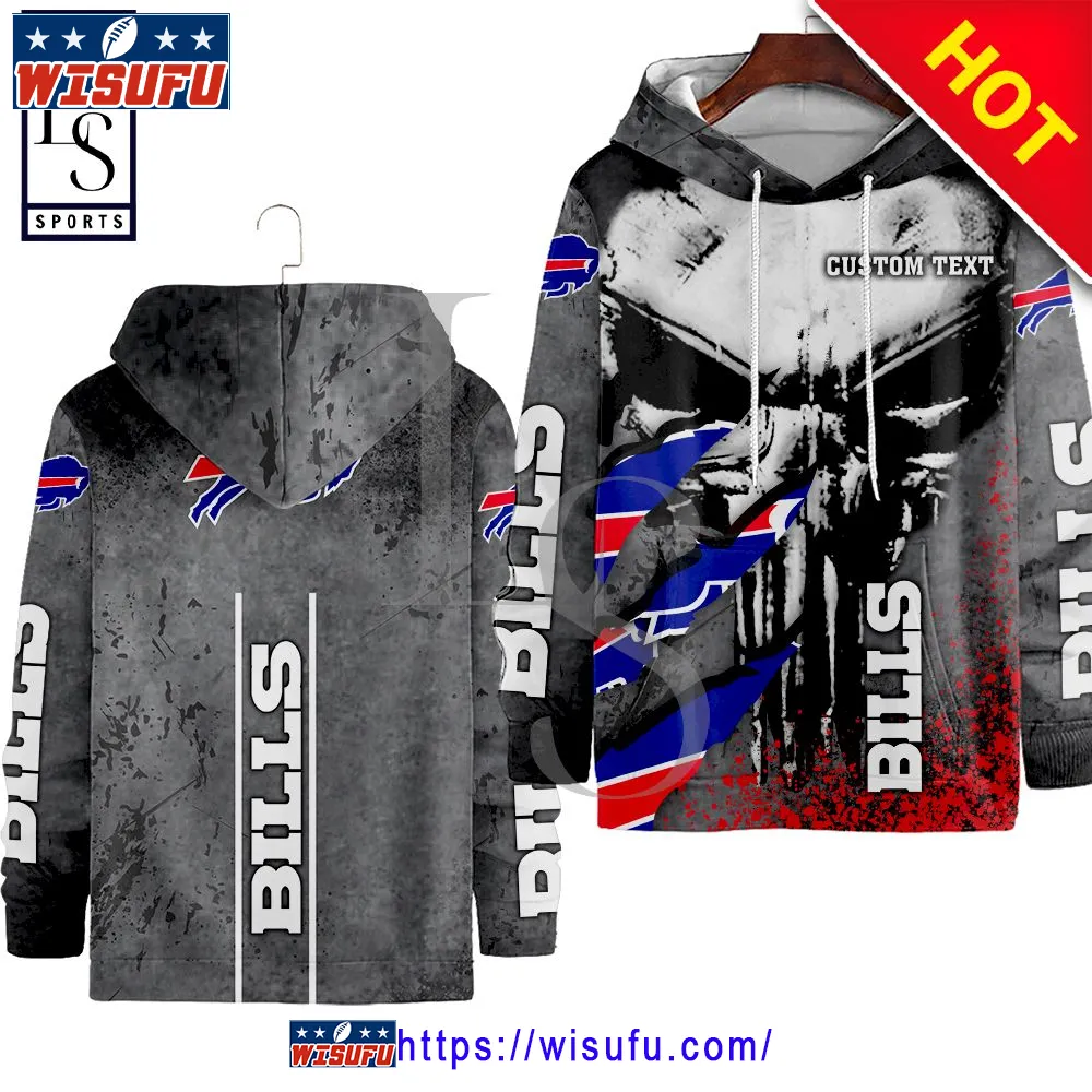 Buffalo Bills The Punisher Custom Name Hoodie