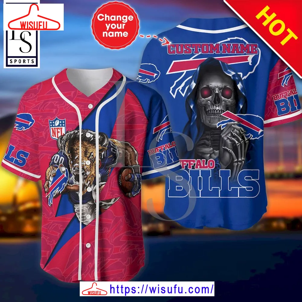 Buffalo Bills The Reaper Custom Name Baseball Jersey, New Fashion Gifts