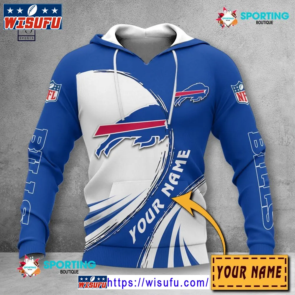 Buffalo Bills Vintag.e Custom Name NF.L Hoodie