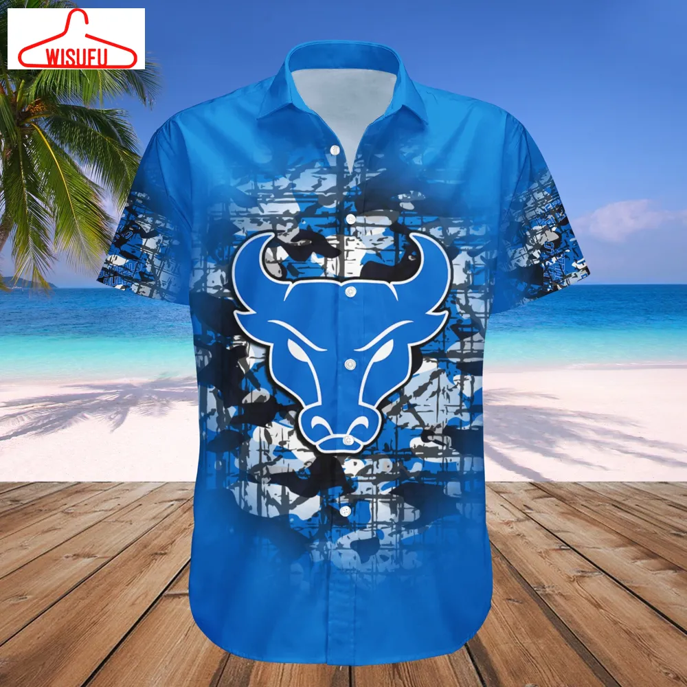 Buffalo Bulls Camouflage Vintage Hawaiian Shirt, New Fashion Gifts