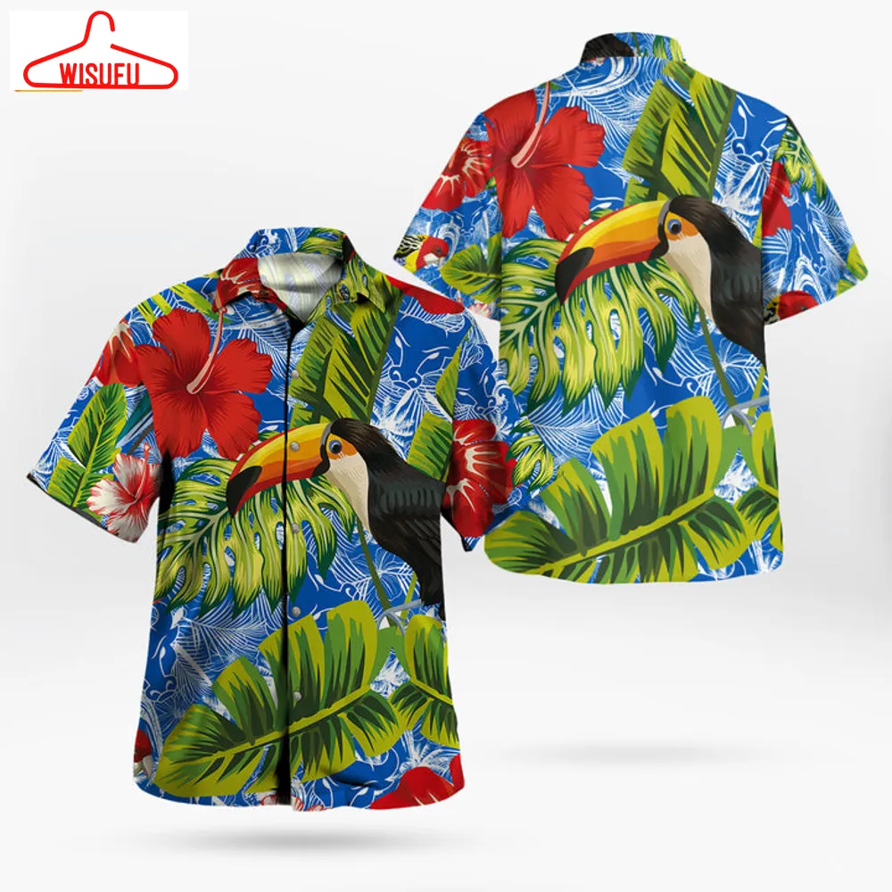 Buffalo Bulls Parrot Pattern Tropical Garden Hawaii Shirt, New Fashion Gifts