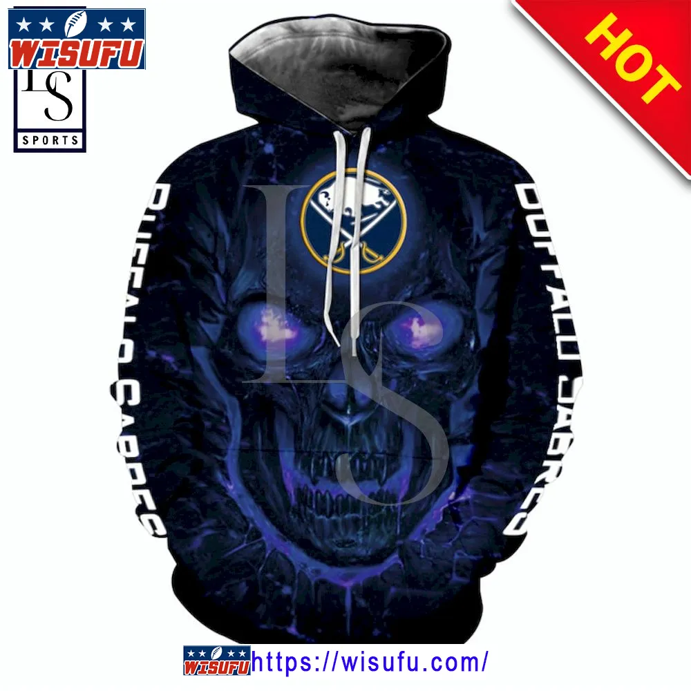 Buffalo Sabres Halloween Skull Devil NH.L Hoodie 3d